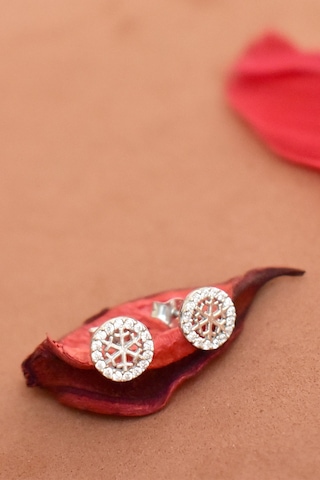 Brezza Lusso Jewelry Zirkon Taşlı Kar Tanesi Bayan Gümüş Küpe