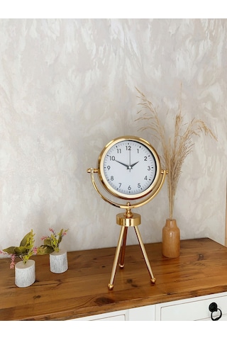 Büro Ev Ofis Hediyesi İçin Golden Prestij Üç Ayaklı Tip Masa Saati Diğer