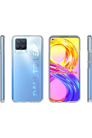 Realme 8 Kılıf Zore Süper Silikon Kılıf Renksiz (545868306) Renksiz