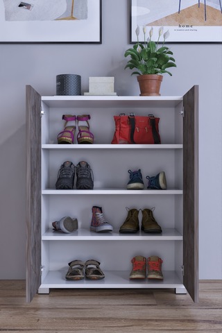 Prenses Çok Amaçlı Ayakkabı Erzak Mutfak Dolabı Kiler Gri