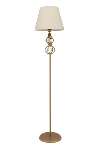 Vance Beyaz Şapkalı Eskitme Modern Tasarım Ayaklı Abajur Lamba Metal Lambader