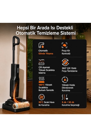 Roborock F25 Steam Akıllı Dikey Süpürge