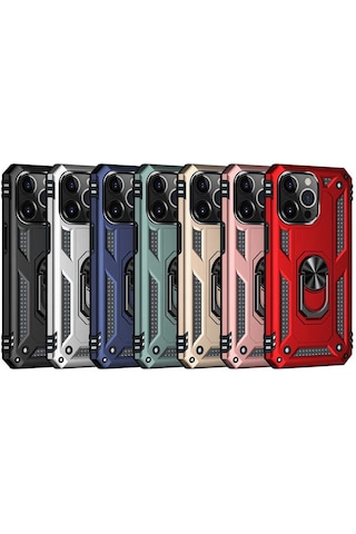 Realme C21 Kılıf Sofya Yüzüklü Standlı Zırhlı Silikon Kılıf