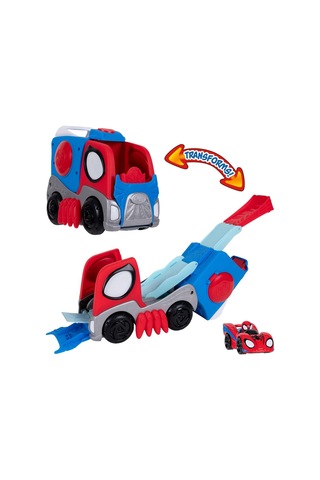 Spidey Yarış Pistine Dönüşen Tır Ve Metal Araç Set Snf0428