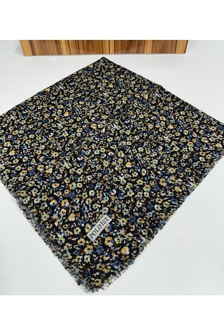 Poloist Desenli Flamlaı Keten Eşarp- 05652 İndigo