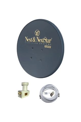 Next Televizyon Çanak Anten Takımı Siyah Full Set 80cm Çanak Anten + Çiftli Lnb + Kablo