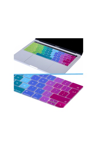 Apple Uyumlu MacBook Pro Klavye Koruyucu Uk-eu İngilizce Touchbarlı A1706 A1989 A2159 A1707 A1990 Dazzle Pembe Yeşil