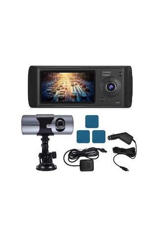 Powermaster R300 Gps Li Çift Kameralı Araç İçi Dvr Kamera Set Oto Yol Kayıt Kamerası