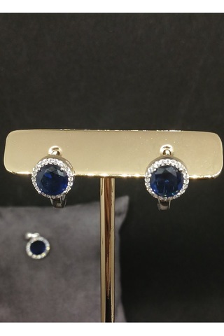 Elmas Kesim Taşlı Gümüş Takı Seti - Kolye Ucu, Küpe Ve Yüzük Şık Ve Göz Alıcı Tasarım Gümüş