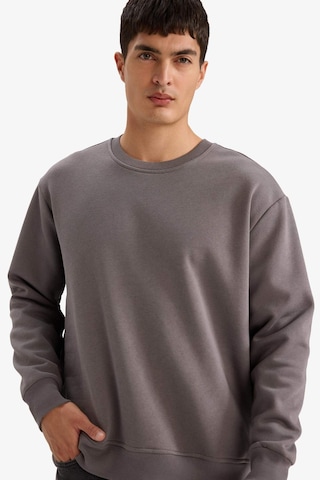 Defacto Relax Fit Bisiklet Yaka Kalın İçi Yumuşak Tüylü Basic Düz Sweatshirt T5139az25augr438 Gri
