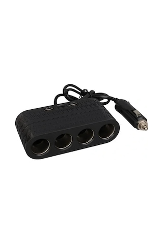 Araç Çakmak Çoklayıcı 4 Çıkışlı 2 Usb Ve Type C Girişli Çok Fonksiyonlu Şarj Ünitesi Çok Renkli