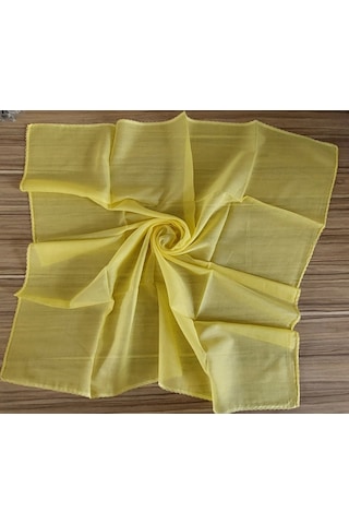 Algelsineve Pamuklu Yazma Yemeni veya Tülbent Kroşetalı Terletmez - Sarı