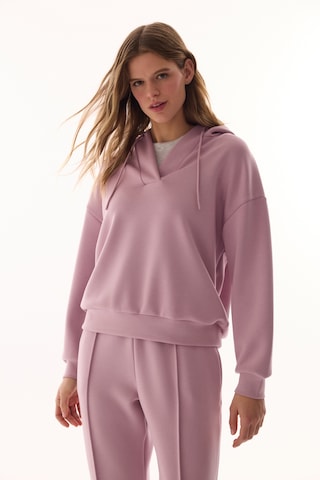Penti Lila V Yaka Oversize Kapüşonlu Sweatshirt