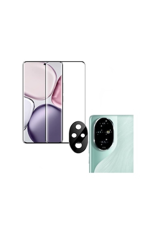 Adige Honor Magic 7 Lite Uyumlu Kamera Lens Koruyucu + Ekran Koruyucu Nano Ekran Kavisini Kaplar