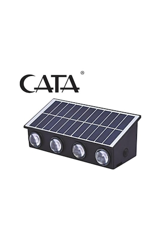 Cata Ct-8010 20w Güneş Enerjili Solar Led Aplik Dış Mekan Ip65 Duvar Lambası Günışığı 3200k