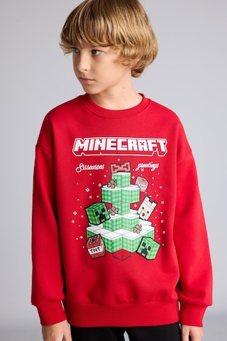 Defacto Yılbaşı Temalı Minecraft Baskılı Bisiklet Yaka İçi Yumuşak Tüylü Kalın Sweatshirt Erkek Çocuk I5171a826wnrd350 Kırmızı-rd350