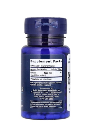 Life Extension Lithium 1000 Mcg 100 Vegetarian Kapsül