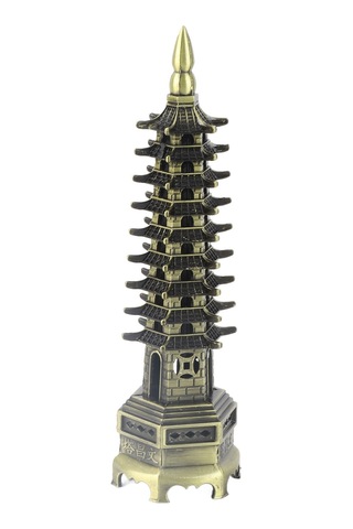 Kangvka Bronz Renkli 18 Cm Yüksek 9 Katlı Elektroplated Klasik Kule Modeli - Ev Dekorasyonu Ve Hediye Öğesi