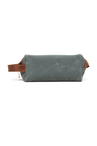 Gillario Design 06 Unisex Kanvas Kumaş+deri Haki Yeşil-taba Eskitme Dopp Kit