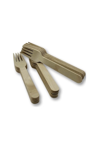 Kullan At Ahşap Naturel Tahta Çatal 50 Adet Ahşap