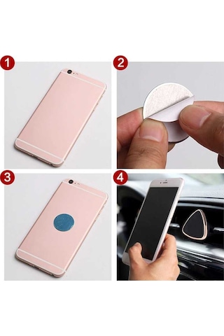 Magnetic Air Vent Araç Içi Telefon Tutucu Mini Üçgen-Gold