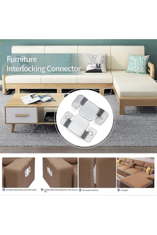 Kanepe Mobilya Bağlantı Parçası Premium Metal Kanepe Bağlantı Parçası Vidalı S202412303344 5 Set Diğer