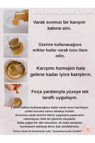 Epoksi Tasarımları İçin Kenar Varak Sıvısı Gold & Silver Renkler 30ml + 10 Gr Toz Varak
