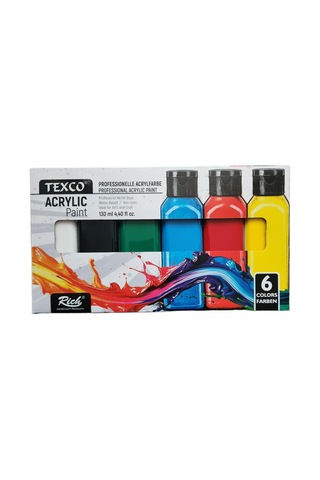 Lexroo Texco Akrilik Boya Seti 6 Renk, 130 Ml