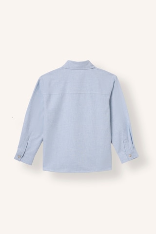 Defacto Oversize Ayıcık Nakışlı Klasik Yaka Flanel Uzun Kollu Gömlek Erkek Çocuk F3995a826wnbe212 Mavi-be212