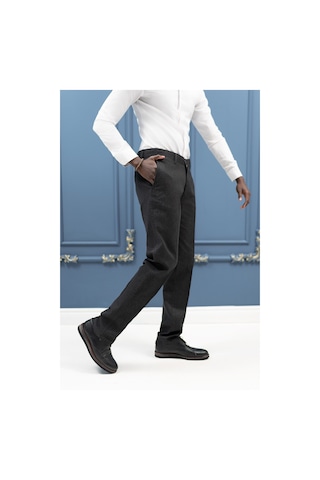Regular Fit Pamuklu Dokulu Kışlık Gabardin Pantolon Antrasit