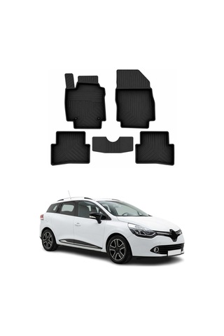 Renault Clio 4 Sw 2012-2019 Uyumlu 4d Havuzlu Paspas Kauçuk Siyah 5 Parça