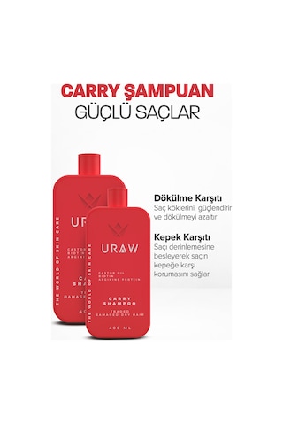 Uraw Carry Yoğun Saç Dökülmesine Karşı Bakım Şampuanı 400 ML