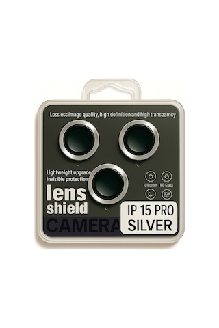 Apple Uyumlu iPhone 15 Pro/ Promax Kamera Lens Koruyucu Black/silver/gold/purple Yüksek Çözünürlük-parlak-güçlü Silver