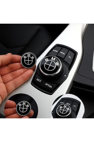 Bmw Uyumlu Joystick Konsol Sticker Arma Logo 2,9 Mm 2.9 Cm 1 Adet Siyah siyah