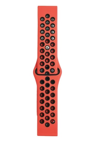 Watch 20mm Spor Delikli Kordon - Kırmızı-siyah Diğer