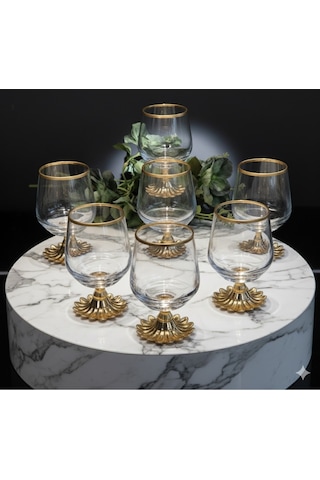 Çnr Home Collection Gold Ayakli Kahve Yani Su Bardaği Beyaz