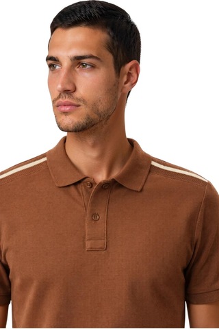 Arma Ar-ma Erkek Polo Yaka Tişört Baskisiz Basic Örme Kumaş Regular Fit %100 Pamuk 30/1 Çift Toplama Penye Pike Y31374357002 Kahverengi-k7