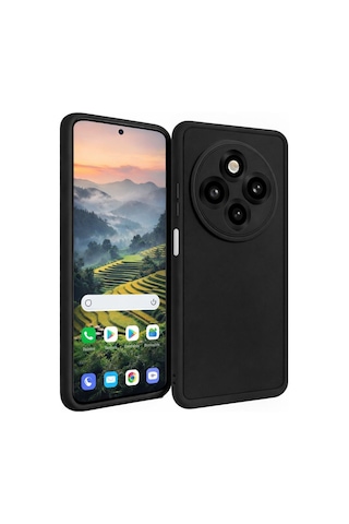 Tecno Spark30c-4g Uyumlu Kamera Çıkıntılı Mat Silikon Telefon Kılıfı Siyah