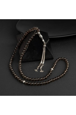 Sertifikalı Dumanlı Kuvars Doğal Taş Tesbih 99luk 6mm