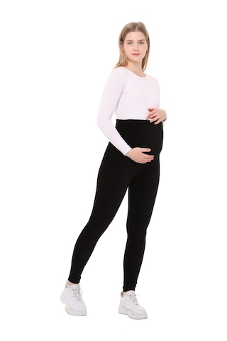 Luvmabelly Myra8050 Beli Ayarlanabilir Kışlık Kadife Hamile Tayt -siyah-siyah