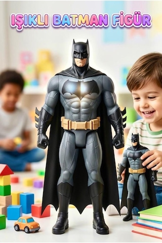 Batman Işıklı Ve Sesli Hareketli Eklemli 30 Cm - Figür İkonik Pelerinli Figür Oyuncak