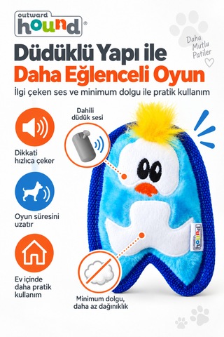 Petstages İnvincibles Penguen Düdüklü Peluş Köpek Oyuncağı Small - Yüksek Dayanımlı