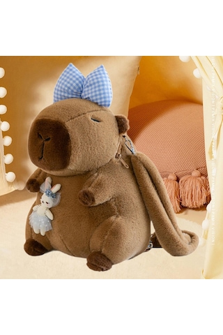 Homyl Capybara Sırt Çantası Günlük Sevimli Omuz Alışveriş Mavi Yay