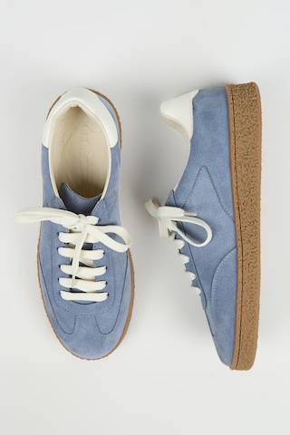 Krahe Palminteri 2 Erkek Hakiki Deri Bağcıklı Mavi-ekru Sneakers