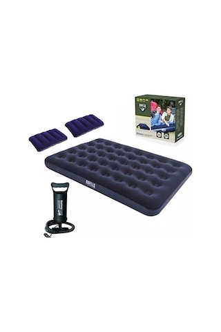 Bestway Pavillo Çift Kişilik Şişme Yatak + Pompa + 2 Yastık - Lacivert 67002 BW131