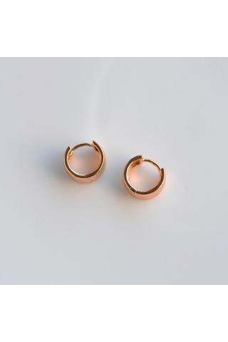 Geniş Bombeli Halka Küpe Rose Gold