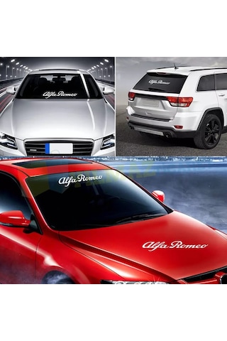 Alfa Romeo Yazı Ön Arka Cam Oto Sticker Araba Yapıştırma 1 Adet