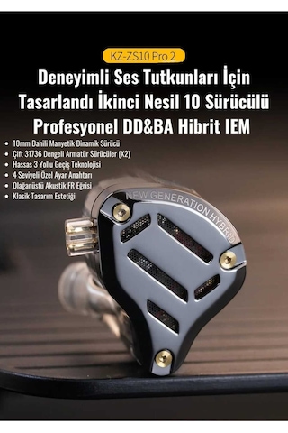 Kz Zs10 Pro 2 Hibrit Kulaklık 4ba+1dd Mikrofonlu Zs10 Pro 2