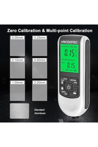 0-2000um Kalınlık Ölçer Yüksek Hassasiyetli Lcd Dijital Otomobil Film Kalınlık Ölçer Araba Boya