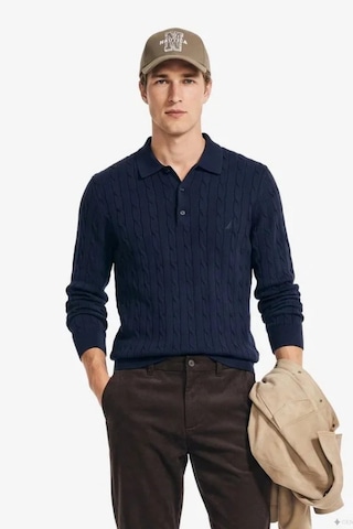 Nautica Erkek Lacivert Regular Fit Triko Kazak-24803